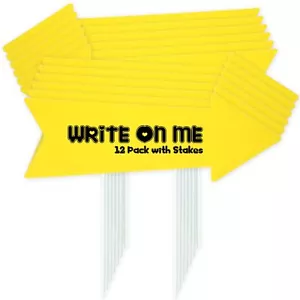 12 Pcs Blank Arrow Signs with Stakes 16 x 6 Inches Blank Yard Signs Direction... - Picture 1 of 7