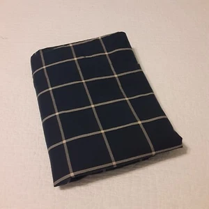 Pottery Barn Teen Navy Plaid Shower Curtain 100% Cotton - Picture 1 of 5