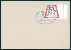 BRD POSTA PRIVATA 2001 FDC POSTA DELL'ASSIA DISTRIBUZIONE CASTELLO MÜNZENBERG ge43 - Foto 1 di 2