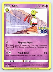 Tarjeta Pokémon GO poco común Xatu 033/078 - casi nueva - Imagen 1 de 2