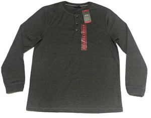 New Men's Long Sleeve 3 Button Henley Waffle Knit Thermal Undershirt Tee - Picture 1 of 12