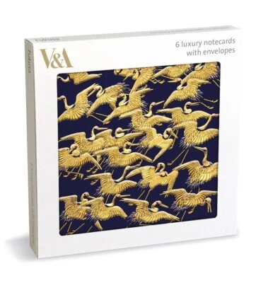 MUSEUMS & GALLERIES V&A Fukusa Birds 6 Luxury Square Notecards Wallet