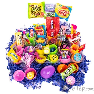 Bulk Hunt Filled Easter Eggs Quality Brand Candy Chocolate & Toys, Solid Colors - Picture 1 of 16