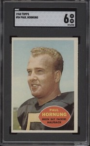 PAUL HORNUNG SGC 6 1960 TOPPS FOOTBALL #54 PACKERS HOF 4732