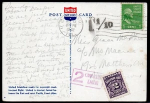 1942 Prexie uso 804 United Airlines postal Chicago IL franqueo debido a Canadá - Imagen 1 de 2