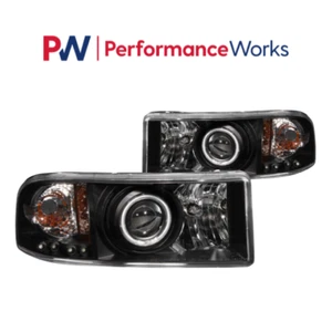 Anzo 111065 Projector Headlights Black w/ Halo (CCFL) Fits 94-01 Dodge Ram 1500 - Picture 1 of 3