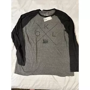 Fanatics Oklahoma Sooners Ash/Black Quad Tri-Blend Raglan Long Sleeve Tee: 2XL - Picture 1 of 3