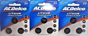 ACDelco 3 Lithium Batteries 3 Volts (CR2025/DL2025) Lot of 3 (3 Packs) Each. # - Picture 1 of 1