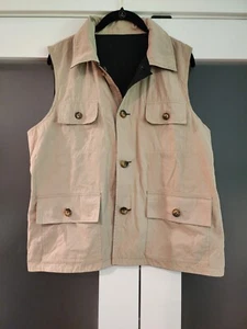 Orvis Reversible Fishing Vest Sz L Streetwear Gorpcore Black Tan, - Picture 1 of 15