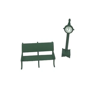 Department 56 Christmas Village Accessories Park Bench Street Post Clock - Picture 1 of 8