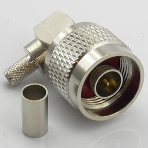 5 piezas Enchufe de engarce de ángulo recto tipo N para RG58 RG223 LMR195 codo macho 90 grados - Imagen 1 de 3