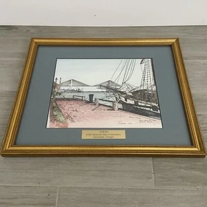 Savannah Georgia Landmark Print Pamela Lee Signed Matted Framed Vintage - Picture 1 of 12