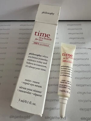 Philosophy Time In A Bottle For Eyes 100% 控制 0.1 盎司豪华旅行装全新 — 第 1/2 张图片