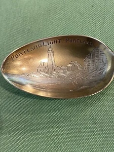 Portland Lighthouse Maine Gold Wash Sterling Spoon (S75) - Picture 1 of 13