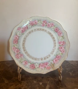 Vintage Jean Pouyat Limoges France Gold Trim China Plate 8" - Picture 1 of 6