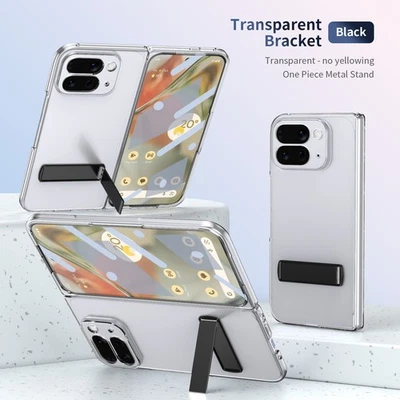 Para Google Pixel 10 Pro Plegable, Estuche Transparente Soporte Rígido PC Cubierta Protector de Vidrio Foto 1 de 4