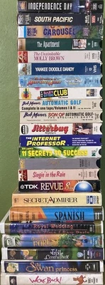 VHS lot of 23 classics warner brothers Disney Pixar fox sci-fi sports (READ DESC - Image 1 of 4