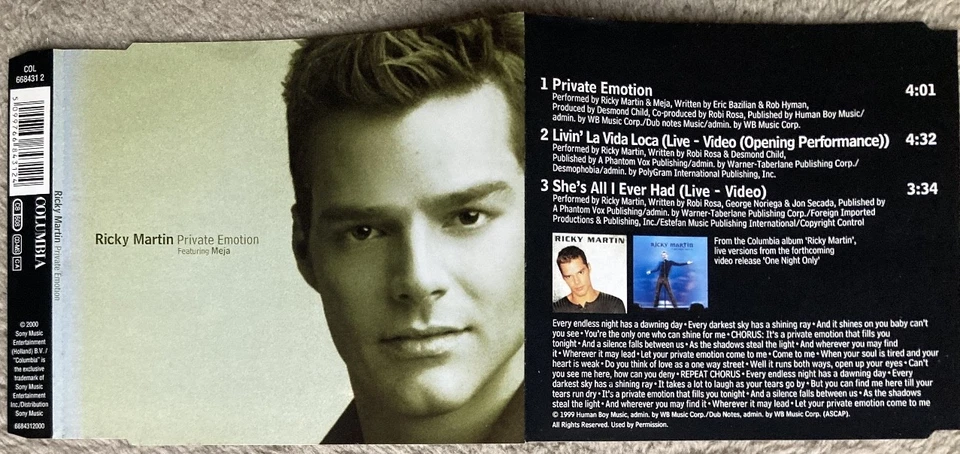 Ricky Martin - Private Emotion /  Maxi CD - Bild 1 von 1