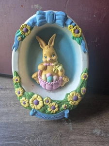 Vintage 1995 Empire Happy Easter Bunny Plastic Blow Mold 18” Diorama 3D Egg - Picture 1 of 7