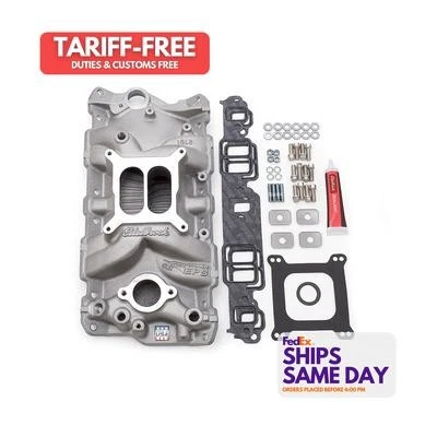 Edelbrock EDE2040 Dual Plane Aluminum Intake Manifold Kit fits Small Block Chevy - Image 1 of 4