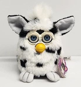 Furby 1998 Vintage Original Dalmatiner White Black Spots Brown Eyes WORKING - Bild 1 von 9