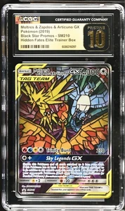 2019 Pokemon #SM210 Moltres & Zapdos & Articuno GX CGC 10 Pristine - Bild 1 von 2