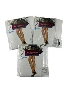 Hanes Lot 3 Silk Reflections Silky Sheer Jet Black Control Top Reinforced Toe CD - Picture 1 of 5