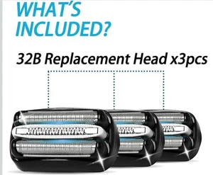 Paquete de 3 piezas de repuesto para cabezal de afeitadora Braun 32B Series 3 para 3040s 3000s 3090s 3050cc - Imagen 1 de 4