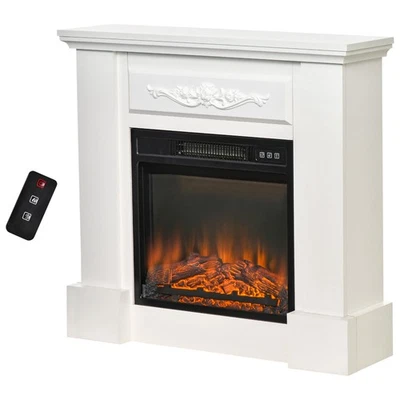 Electric Fireplace with Mantel Freestanding Heater with LED Flame Remote Control - Image 1 of 4
