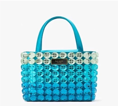 NWT Kate Spade Sam Icon Candy Beaded Satin Small Crossbody Tote In Blue Multi - Image 1 of 4