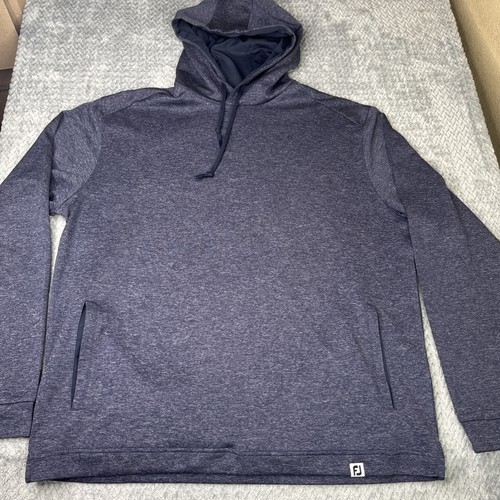 BURBERRY FootJoy Felpa con Cappuccio Pullover Uomo Grande Golf Atletica Performance Poliestere FJ Blu