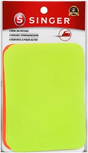 Singer Iron-On Patches 3.75"X5" 4/Pkg Neon Green & Neon Orange - Picture 1 of 9