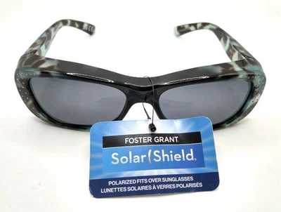 Foster Grant 太阳盾偏光豹纹太阳镜 FO-065 适合眼镜 — 第 1/3 张图片