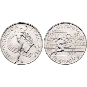 X054 - 1987 Repubblica 500 Lire Mondiali Atletica Argento 835 (11gr) - Imagen 1 de 2