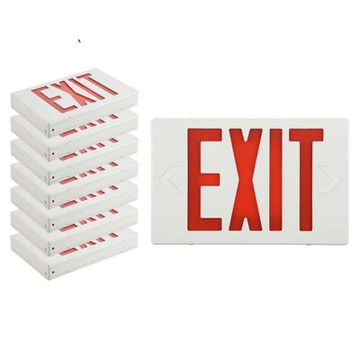 UL Listed -8 Packs Led Red&Green Exit Sign & Emergency Light Exit Sign Battery. - Image 1 of 4