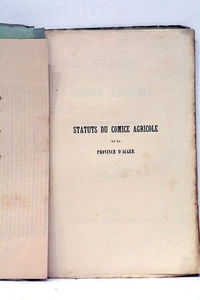 Fondation et statuts association agricole aide colonisation de l'Algérie 1849 - Picture 1 of 8