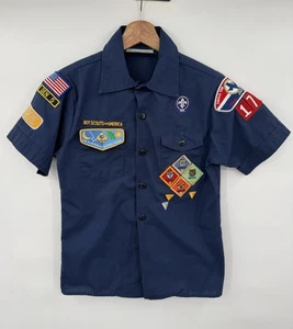Boy Scouts of America Cub Scout Uniform Youth Shirt USA Blue Size Medium - Picture 1 of 5