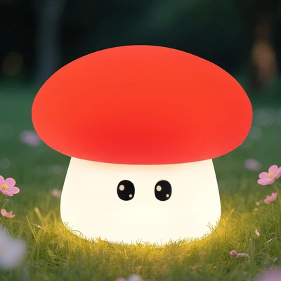 Squishy Big Eyes Mushroom Night Light with RGB Mode 3 Brightness Adjustable Nurs - Image 1 of 4
