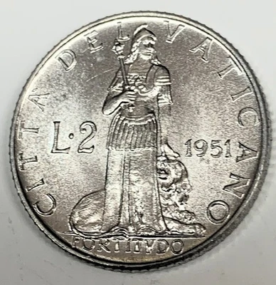 # C148  VATICAN  CITY     COIN,    TWO   LIRE  1951 - Image 1 of 2