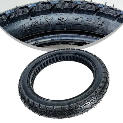 14x2 125 Solid Tire for Electric Scooters Punctureproof Design and Fit - image 1 of 4