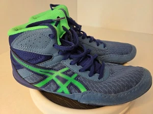 Scarpe da wrestling ASICS Matflex blu con verde 1084A007 giovani taglia 5,5 - Foto 1 di 9