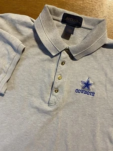 Dallas Cowboys Poloshirt Herren L grau NFL Football Antigua gesticktes Logo Vintage - Bild 1 von 7