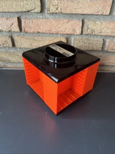 SCHOTT Cassette Bar Vtg Drehbarer Kassettenständer Rondell 80er Orange / Schwarz - Bild 1 von 3
