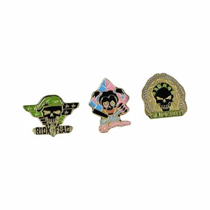 DC Comics Suicide Squad Rick Flag, Harley Quinn, & Slipknot Lapel Pin Set - Picture 1 of 1