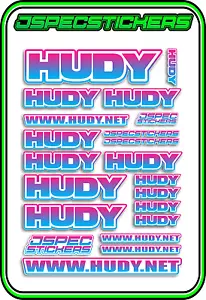 HUDY TOOLS SETUP STICKERS XRAY RC BUGGY CAR DECAL 1/10 1/8 JSPEC ELEC BLU PNK W - Picture 1 of 9