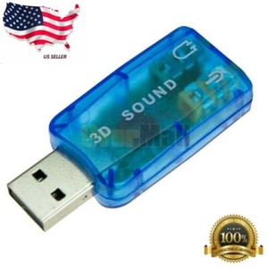 USB 2.0 Sound Card External 5.1 Channel 3D Mic Speaker Virtual Audio PC Adapter