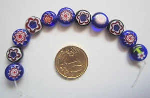 Perlas círculo cristal milflores 10 mm X 11 UNIDADES azul azulón negro abalorios - Foto 1 di 4