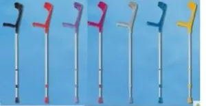 Forearm Crutches Pair Aluminium Height Adjustable Home Medical Youth Adult 120kg - Picture 1 of 22