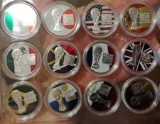 set of 12 coins Russia, FIFA, football 2018, country participants flags