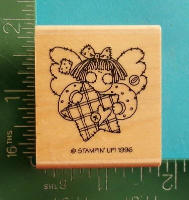 Estampación de sello de goma ANGEL SOSTENIENDO UNA ESTRELLA Foto 1 de 2